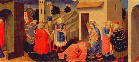 Predella panel to the Annunciation showing the Adoration of the Magi